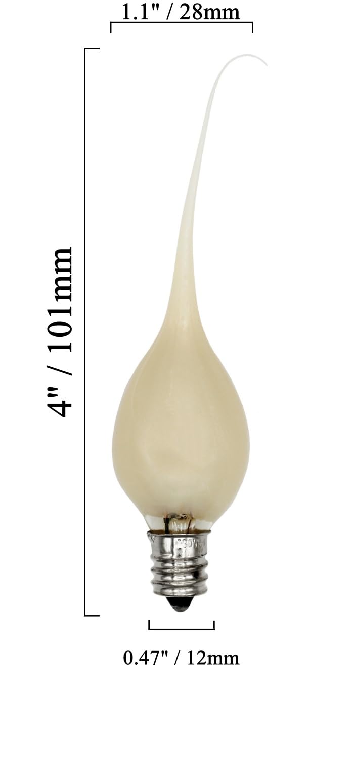 Creative Hobbies® Country Style Incandescent Silicone Dipped Candle Light Bulbs ~ 5 Watt Pearlized Silicone, Gold Glow | 6 Pack