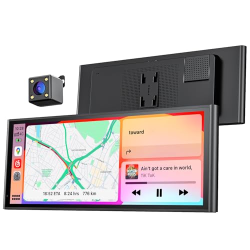 krunia 9.26" Wireless Portable Car Play Screen for Apple CarPlay & Android Auto, OTA Updates, Backup Camera, Mirror Link, ...