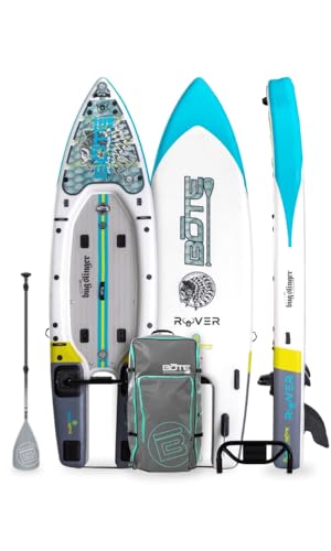 BOTE Rover Aero 12 FT 6 in Inflatable Micro Skiff, Blow up SUP for Adults Kids Family Friendly, APEX Pedal Drive & HP Moto...