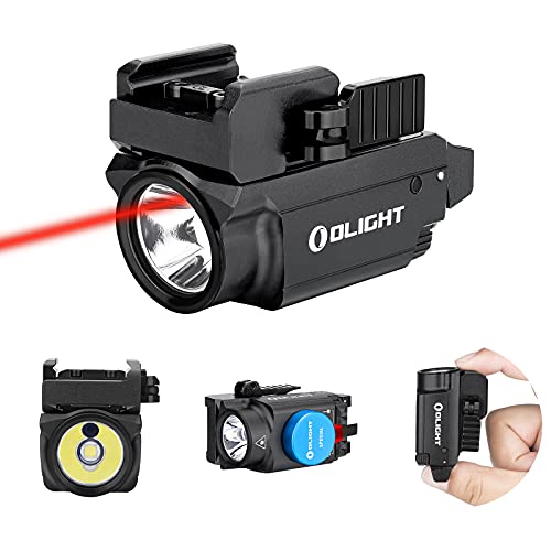 OLIGHT Baldr RL Mini 600 Lumens Compact Rail Mounted Weaponlight with Red Beam and White LED Combo, Magnetic USB Rechargea...