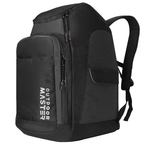 OutdoorMaster 50L Ski Boot Bag-Ski and Snowboard Boots Travel Backpack with Helmet Compartment | Waterproof Exterior & Bottom
