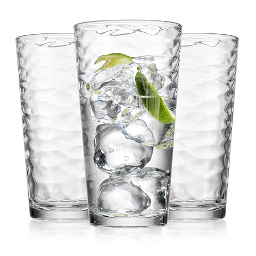 Glaver's Drinking Glasses Set of 10 Highball Glass Cups, 17 Oz Cooler Glassware. Home and Bar Everyday Basic Drinkware Ele...