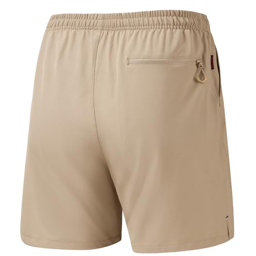 BASSDASH Men’s 7” Fishing Shorts UPF 50+ Lightweight Water Resistant Quick Dry for Hiking with Zipper Pocket FP06M