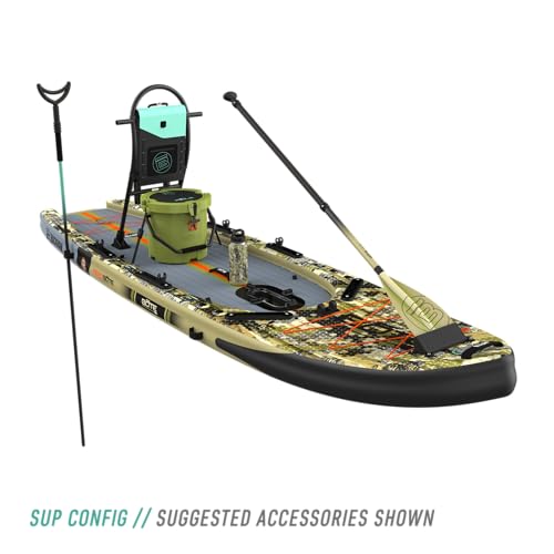 BOTE Rackham Aero Inflatable Stand Up Fishing Paddle Board Blow Up iSUP 12 FT 4” Adult Kids Family Friendly APEX Pedal Dri...