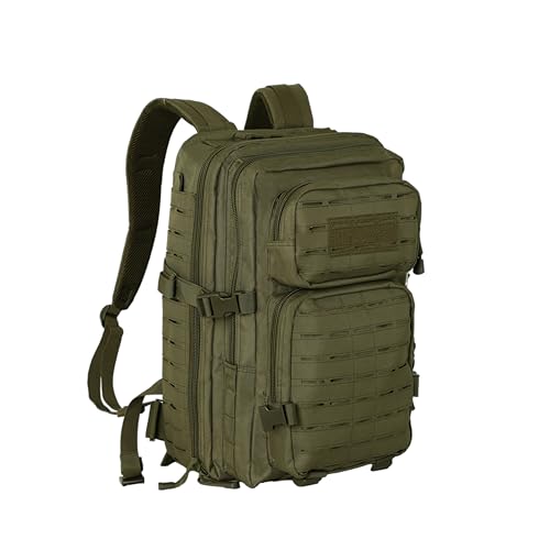 40L Tactical Backpack, Camouflage Military Bug Out Bag, Durable MOLLE Hiking Camping Gear (GREEN)