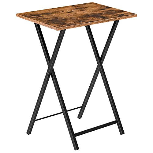 HOOBRO Folding TV Table, TV Tray, Stable Snack Table for Small Space, Portable Sofaside Desk, Easy Assembly and Storage, I...