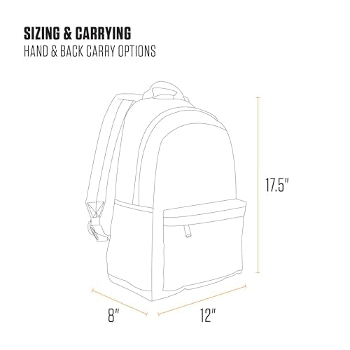 Carhartt 21L Classic Laptop Backpack, Water-Resistant Pack W/ 15" Laptop Sleeve and Organizational Compartments, PFAS Fre...