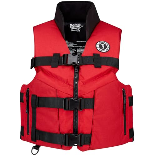 Mustang Survival Accel 100 Fishing Foam Vest Large Red/Black