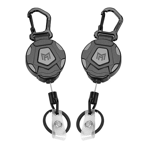 MNGARISTA 2-Pack Retractable Keychain, Heavy Duty Carabiner Badge Holder, Tactical ID Badge Reel Key Chain with 31.5” Stee...