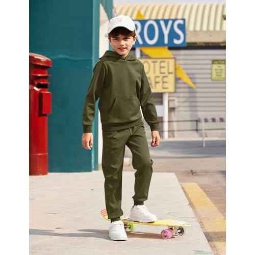 Arshiner 2 Piece Outfit Boys Pullover Hoodies Sweatshirt Suit For Kids Tracksuit Set