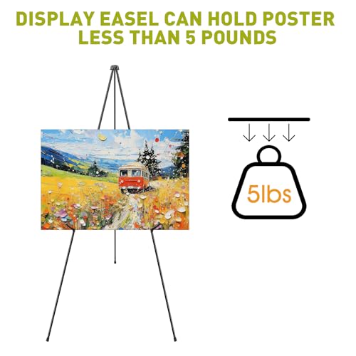 AROIC 63 "Easel Stand for Display, 6 Pack Portable Foldable Metal Easel, Easels for Signs Wedding Logos,Arts, Painting,Adj...