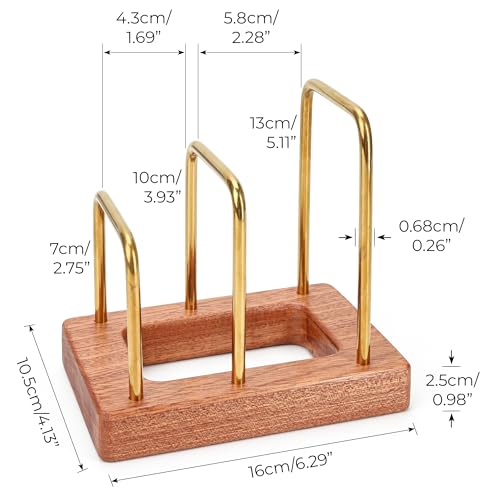 Chopping Board Rack with Wood Base – Multi Layer Kitchen Organizer Stand for Cutting Boards Pot Lids, Baking Trays Pans an...