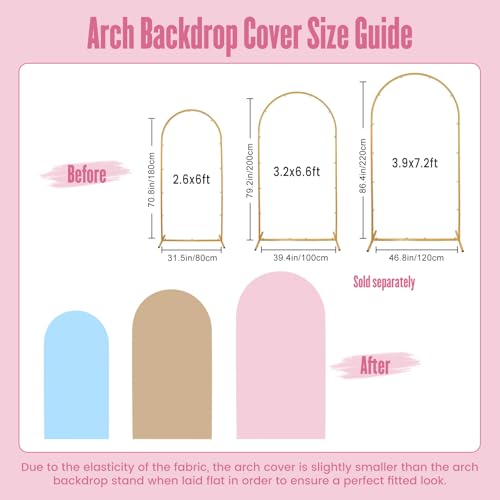 Light Pink Arch Backdrop Spandex Cover for 7.2ft Stand Frame Arch Covers Stretchy Backdrop Fabric for Wedding Bridal Showe...