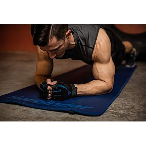 Harbinger Ribbed Durafoam Exercise Mat 5/8-Inch, Blue