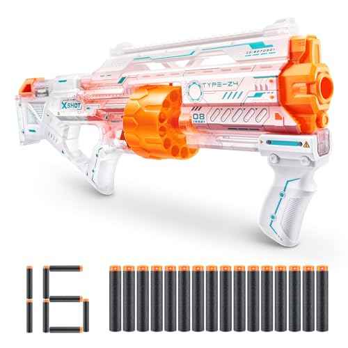 XSHOT Skins Last Stand Ghost Blaster by ZURU with 16 Darts, Slam Fire Action, Air Pocket Dart Technology, Toy Foam Blaster for Kids, Teens and Adults (Ghost)