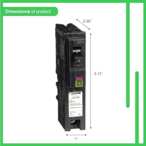 Square D by Schneider Electric Square D - HOM115PDFC Homeline Plug-On Neutral 15 Amp Single-Pole Dual Function (CAFCI and GFCI) Circuit Breaker,