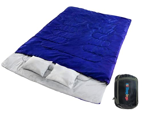 Sleepingo Double Sleeping Bags for Adults Backpacking, Camping, or Hiking - Waterproof Queen Sleeping Bags for Adults or T...