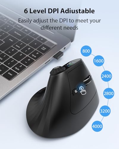 Transformers Vertical Ergonomic Mouse with LED Screen & Knob Control, Rechargeable Vertical Mouse Wireless, 3-Device Conne...