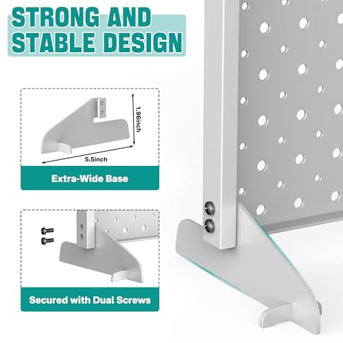 EVERHANGER Metal Pegboard Display Stand, Freestanding Tabletop Pegboard Display for Craft Shows & Fairs, 12"X16", 4pcs Gray