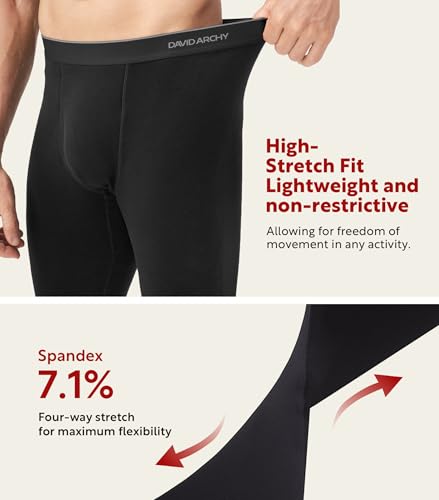 DAVID ARCHY Men’s Heavyweight Thermal Underwear for Extreme Cold, Perfect for Harsh Winter from -10°C to -5°C