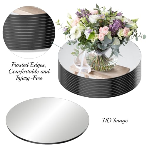 Seelenruhe 12" Round Mirrors for Centerpieces for Tables, Round Mirrors Trays Plates for Centerpieces, Wedding Decoration...