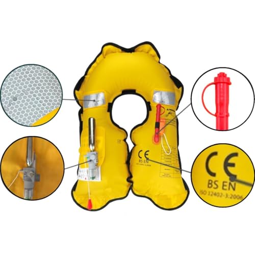 Automatic Inflatable Life Jacket | Low Profile PFD for Adults | Compact Design Self Inflating Life Vest | Supports up to 3...
