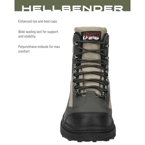 FROGG TOGGS Men's Hellbender Waterproof Fishing Wading Boot for Fishing in Felt or Cleated