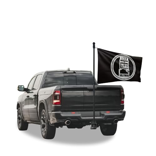 5ft Premium Tangle-Free Carbon-Fiber Flag Pole with 2 Flag Rings, Ideal for Trucks, SUVs, or Vehicles – Compatible with 2x...