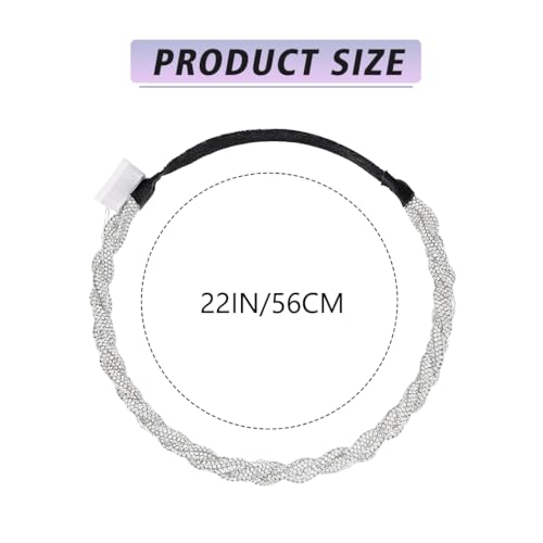 JONKY Light Up Headband Silver Rhinestone Headpiece Costume Rave Hair Accessories for Women (Silver)