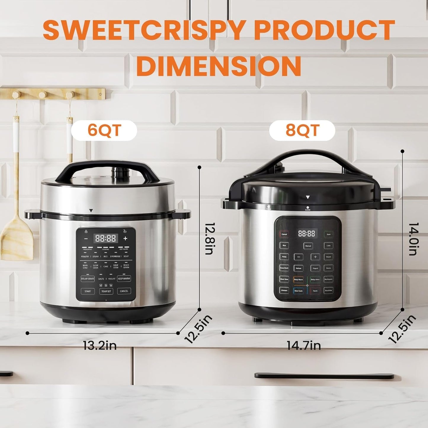 6 QT Electric Pressure Cooker 12-In-1 Multi Digital Cookers, Rice Steamer Yogurt Maker Stainless Steel