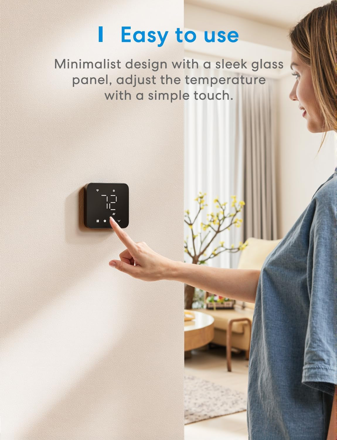 Smart Thermostat for Home, Wifi Thermostat Works with Matter, Alexa, Apple Home, Google Assistant, App & Voice Control, 7X24H Scheduling, Energy Saving, C-Wire Required