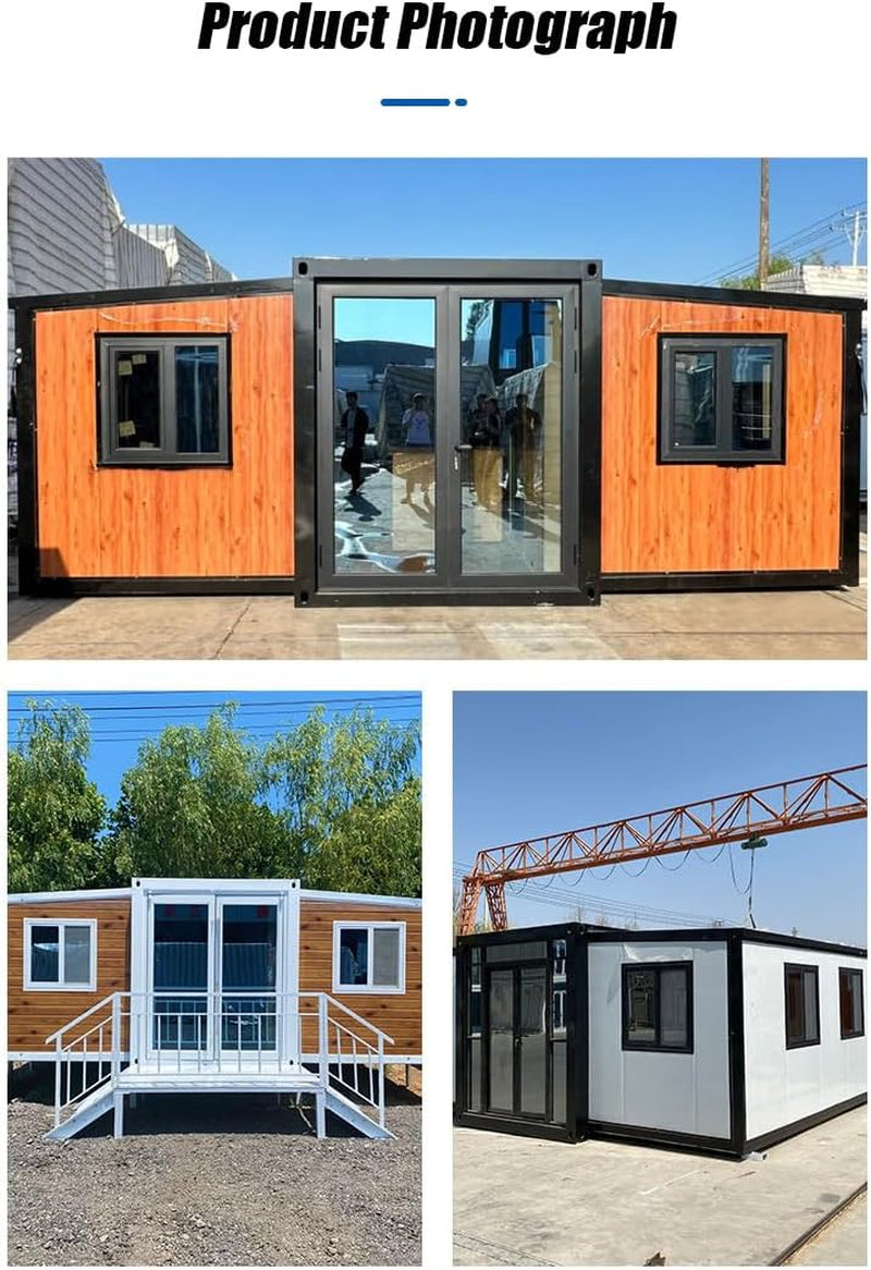 Customizable 20FT/40FT Luxury Expandable Container House - Prefab Tiny Home with Full Kitchen & Bathroom, 2 Bedroom Mobile Modular Villa for Backyard Office, Guest Suite