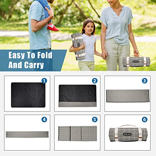 Picnic Outdoor Blankets Waterproof Extra Large - Beach Mat Sand Free Foldable with Carry Strap | Portable Camping Blanket...