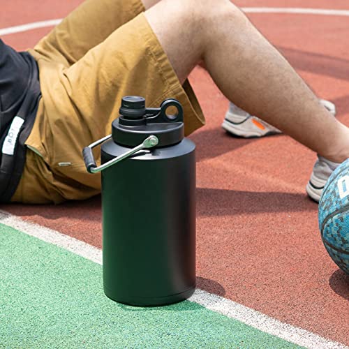 Kerilyn Insulated Gallon Jug with Handle, One Gallon, 128oz Stainless Steel, Large Double Vacuum Water Bottle for Hot & Co...