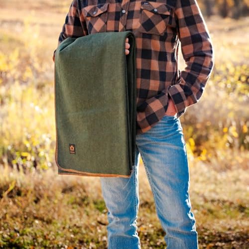 Arcturus Military Wool Blanket - Warm, Thick, Washable - Great for Outdoors, Camping, Stadium Blanket, Picnics, Travel - C...