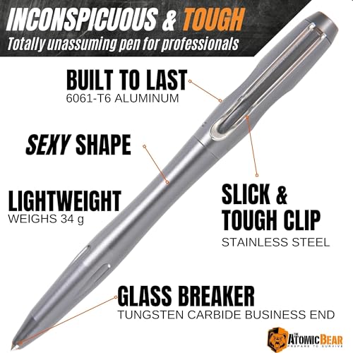 Self Defense Tactical EDC Pen, Car Window Glass Breaker, Emergency & Survival Military Pens For All Weather With 2 Ink car...