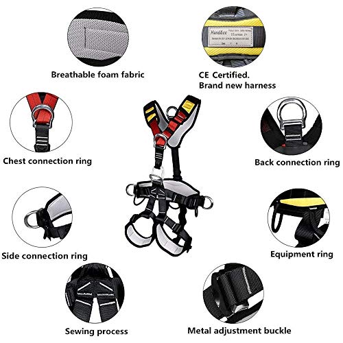 HandAcc Climbing Seat Belt, Large Size Safety Belt Climbing Gear for Tree Climbing, Fire Rescue, Rappelling