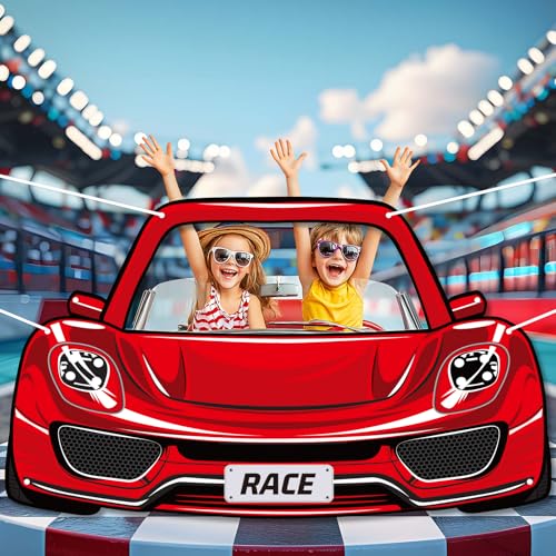Racing Car Birthday Party Decorations Race Car Themed Photo Booth Props Racing Fabric Party Photography Backdrop Banner fo...