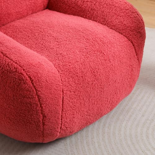 Bean Bag Chair Memory Foam Bean Bag Chairs for Adults Lazy Floor Sofa Bean Bag Couch with Armrests for Living Room Bedroom Adult Bean Bag Chair (Rose Red)