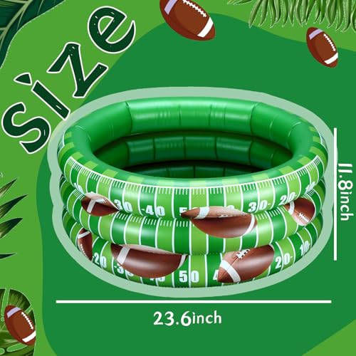 Fourluoo Football Part Decoration Inflatable Football Cooler Blow up Summer Beach Pool Drink Holder Ice Tray Food Drink Co...