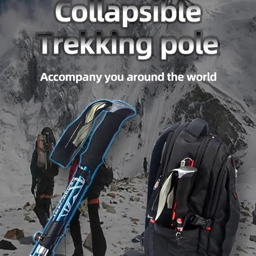 Walking Poles Set of 2, Ultralight Carbon Fiber Quick Lock EVA Grip Trekking Poles, Balance Support for Seniors, Women and...