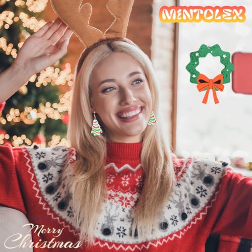 Mintolex Christmas Tree Earrings for Women Acrylic Xmas Drop Dangle Earrings Cute Christmas Holiday Party Costume Jewelry ...