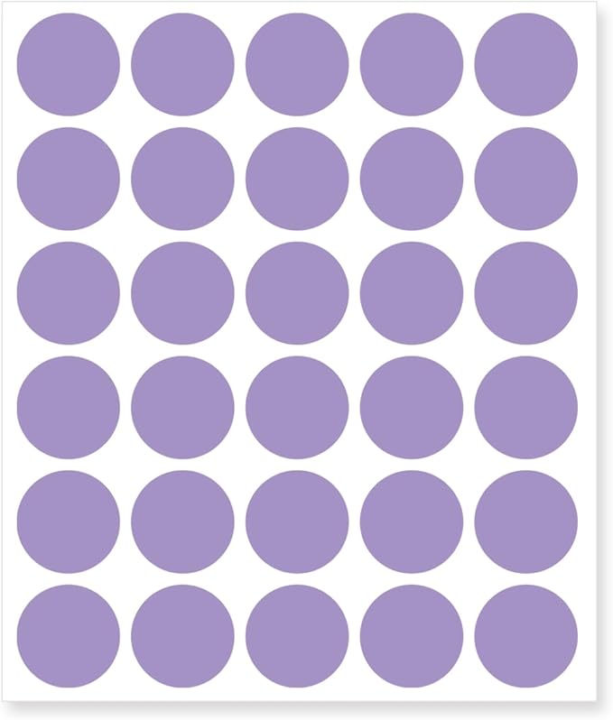 0.75 Inch Removable Color Code Dot Sticker Round Labels,Garage Sale Stickers Price Tags Label Blank Yard Sale Circle Dot Stickers(1050 Pack,Purple)