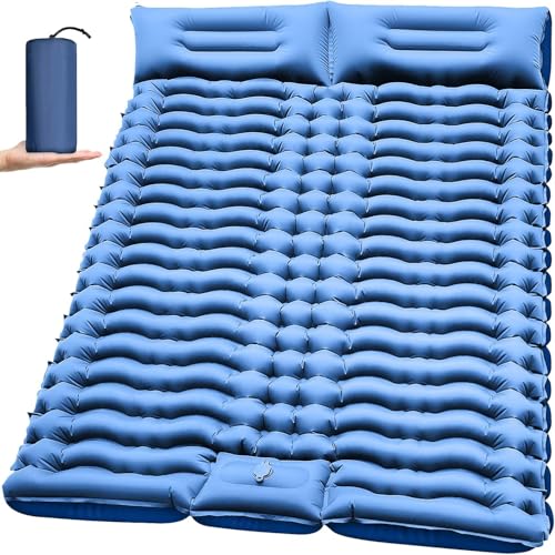 FUN PAC Camping Sleeping Pad, Ultralight Camping Mat with Pillow, Built-in Foot Pump Inflatable Sleeping Pads Compact for ...