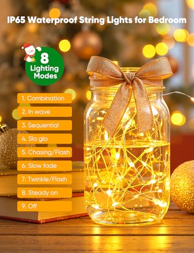 Minetom 12 Pack Fairy Lights Battery Operated String Lights, 8 Modes & Timer, 7ft 20LED Waterproof Silver Wire Twinkle Lig...