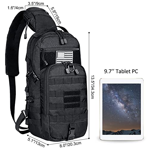 G4Free EDC Bag Tactical Sling Bag Backpack Molle Chest Shoulder Assault Pack Rectangular Outdoor Daypack