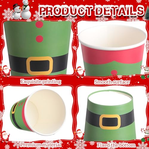 Fulmoon 200 Pcs Christmas Disposable Cups 12 oz Christmas Paper Cups Coffee Chocolate Wine Drinking Tea Drinkware Xmas Hol...