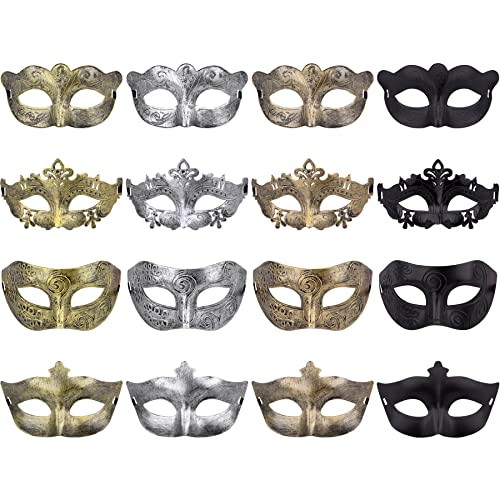 FEQO 16 Pieces Masquerade Masks Vintage Antique Masks Venetian Masks