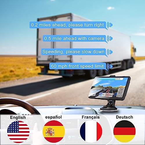 Car GPS Navigation 7 Inch Truck Navigator Latest Maps Touch Screen Vehicle GPS Commercial Trucker Voice Navigation Speedin...