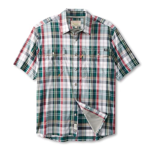 Field & Stream Men's Line Burner Short Sleeve Fishing Shirt, Sunkissed Plaid